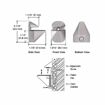 Glashyldeholder til 3-24 mm Børstet stål effekt