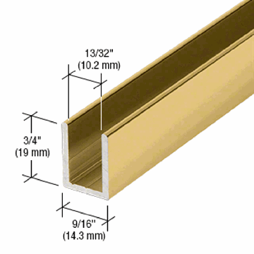 U profile - Shiny Gold - 1,2 m - 19x14,3x19x2 mm