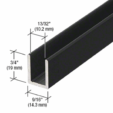 U profil - Sort - 2,41 m - 19x14,3x19x2 mm